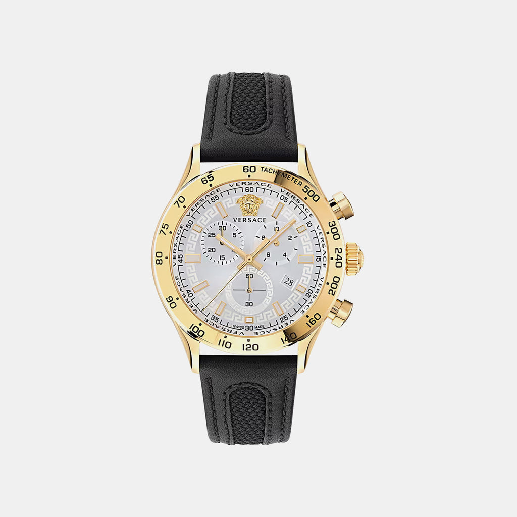 Hellenyium Men Quartz White Dial Chronograph Leather Watch VE2U00222