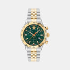 Hellenyium Men Green Dial Chronograph Stainless Steel Watch VE2U00522