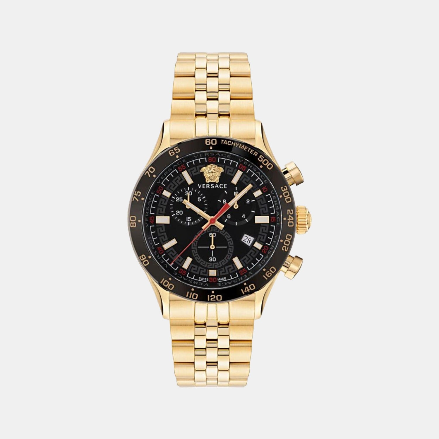 Hellenyium Men Quartz Black Dial Chronograph Stainless Steel Watch VE2U00622