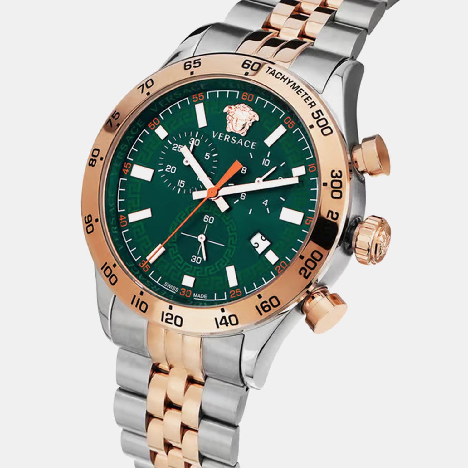 Hellenyium Men Quartz Green Dial Chronograph Stainless Steel Watch VE2U00924