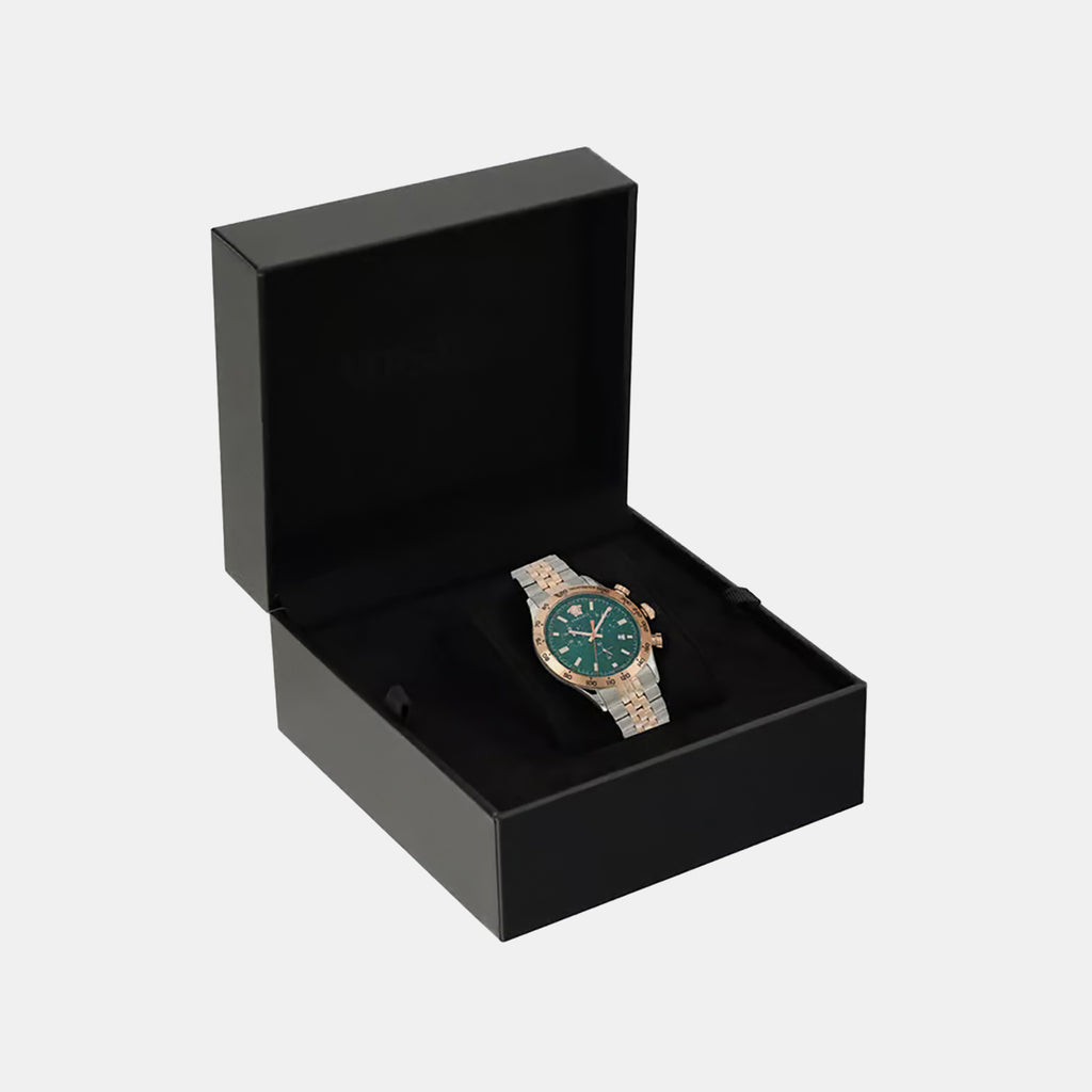 Hellenyium Men Quartz Green Dial Chronograph Stainless Steel Watch VE2U00924