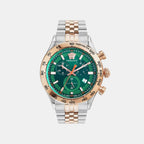 Hellenyium Men Quartz Green Dial Chronograph Stainless Steel Watch VE2U00924
