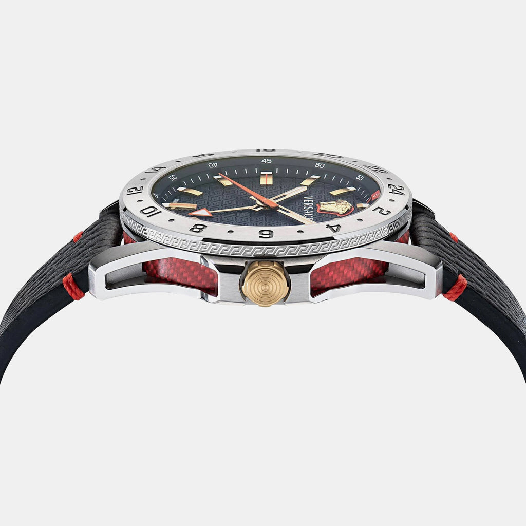 Men Quartz Black Dial Analog Leather Watch VE2W00122