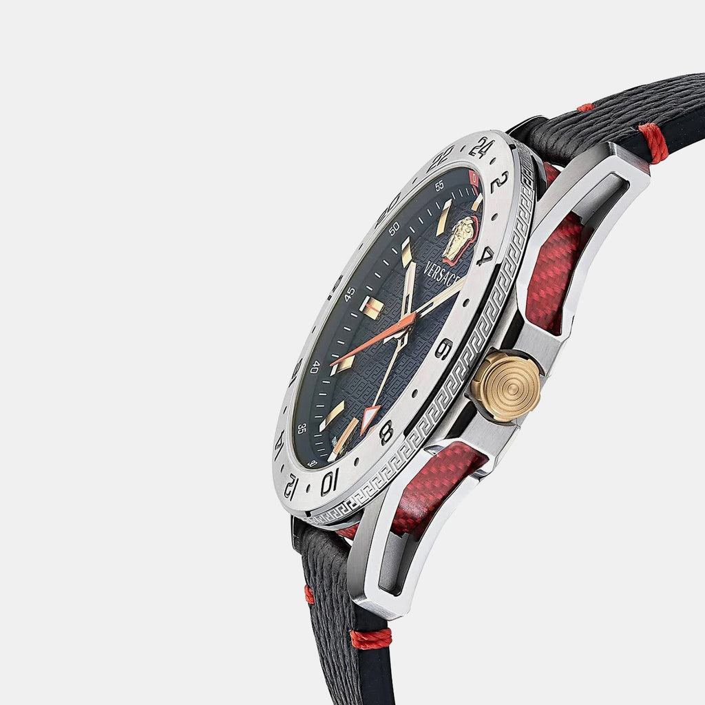 Men Quartz Black Dial Analog Leather Watch VE2W00122
