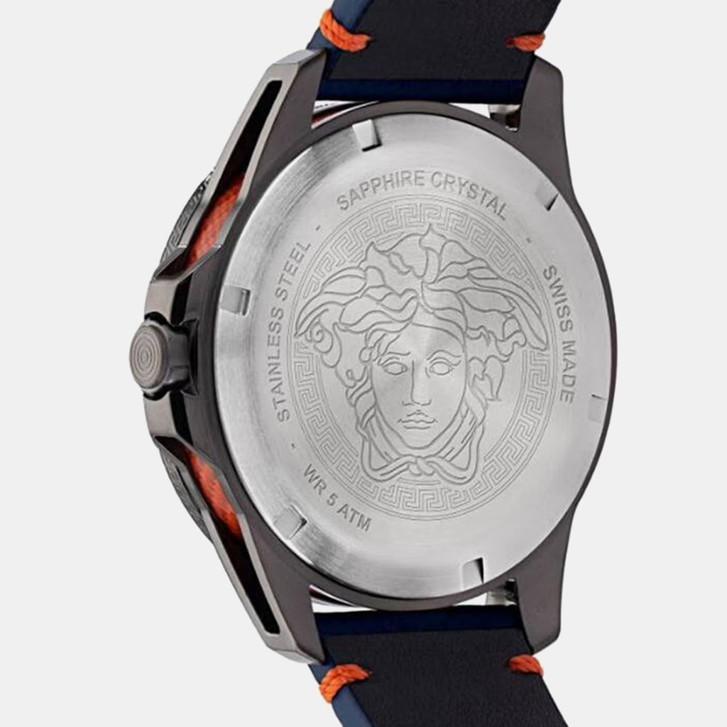Men Quartz Blue Dial Analog Leather Watch VE2W00222