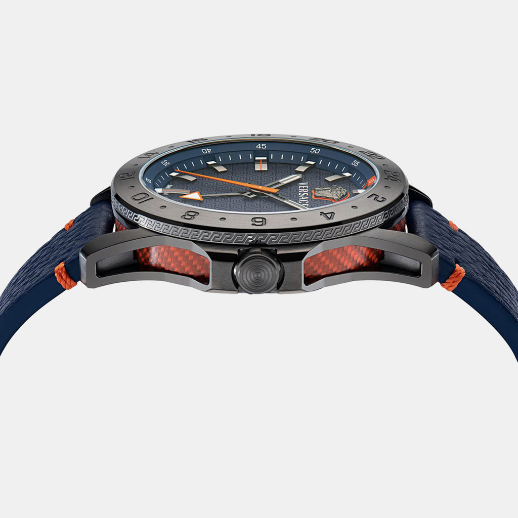 Men Quartz Blue Dial Analog Leather Watch VE2W00222