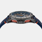 Men Quartz Blue Dial Analog Leather Watch VE2W00222