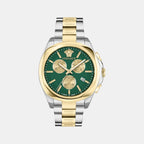 Medusa Women Quartz Green Dial Chronograph Stainless Steel Watch VE3CA0623