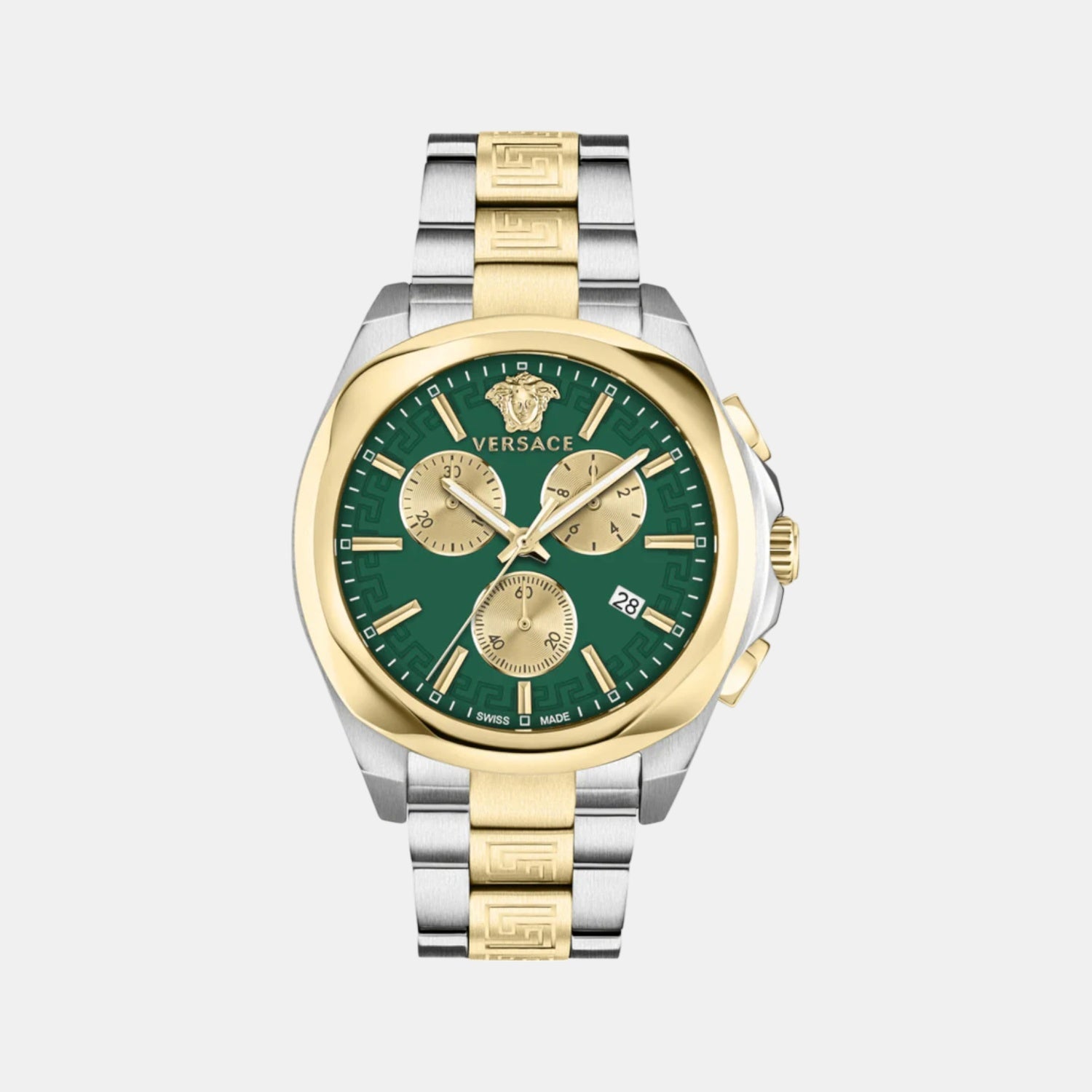 Medusa Women Quartz Green Dial Chronograph Stainless Steel Watch VE3CA0623