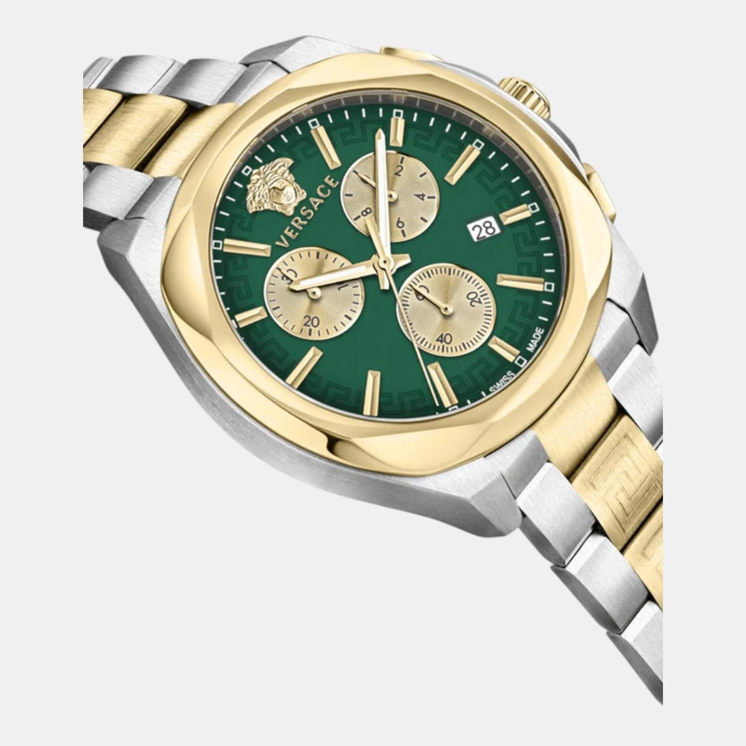 Medusa Women Quartz Green Dial Chronograph Stainless Steel Watch VE3CA0623