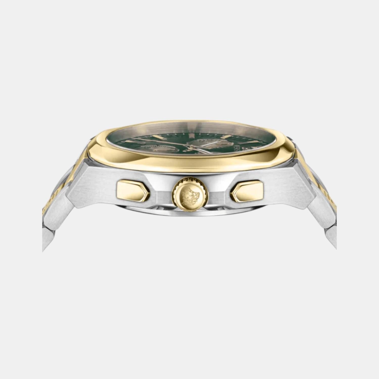 Medusa Women Quartz Green Dial Chronograph Stainless Steel Watch VE3CA0623