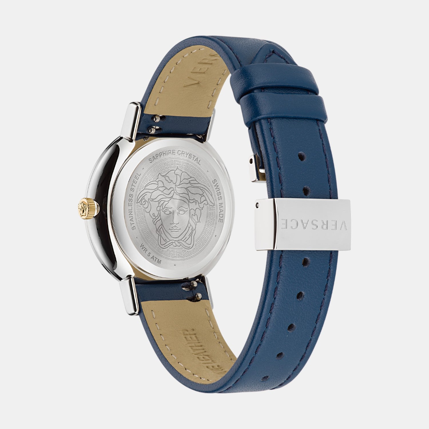 Greca Chic Women Quartz Blue Dial Analog Leather Watch VE3D00122