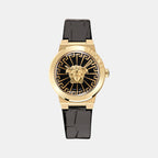 Medusa Infinite Women Quartz Black Dial Analog Leather Watch VE3F00222