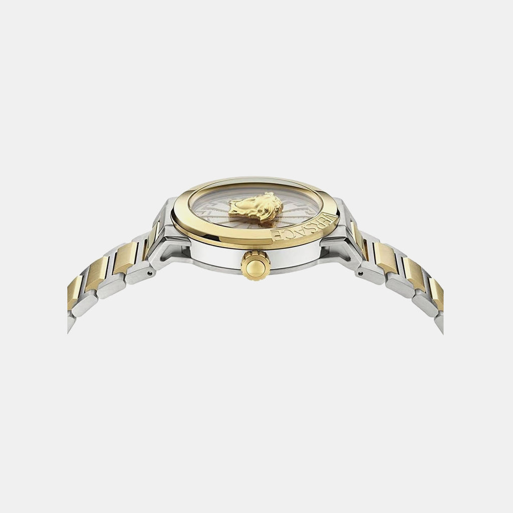 Women Quartz Two Tone Dial Analog Stainless Steel Watch VE3F00823