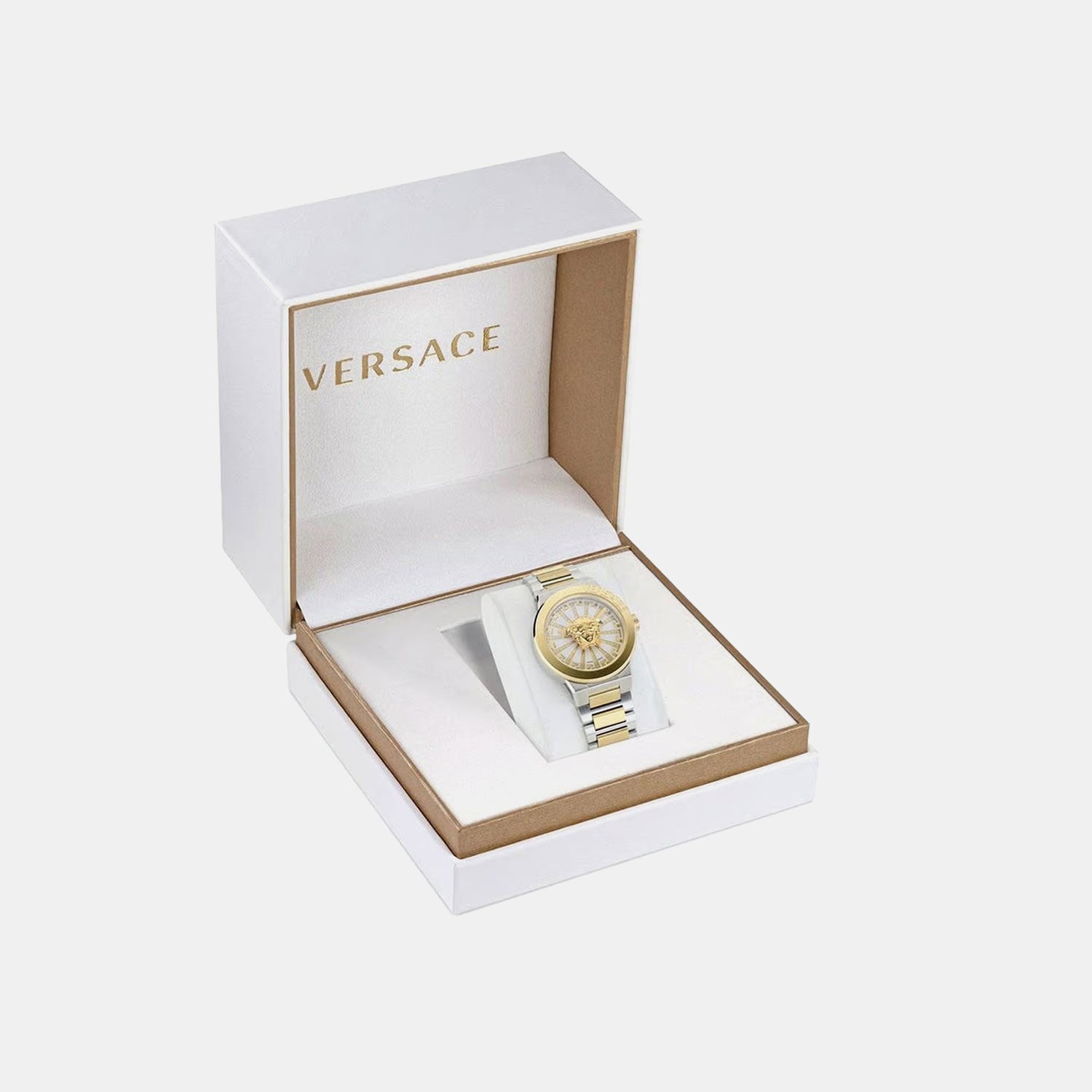 Women Quartz Two Tone Dial Analog Stainless Steel Watch VE3F00823