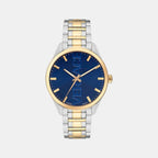 V-Vertical Men Quartz Blue Dial Analog Stainless Steel Watch VE3H00422
