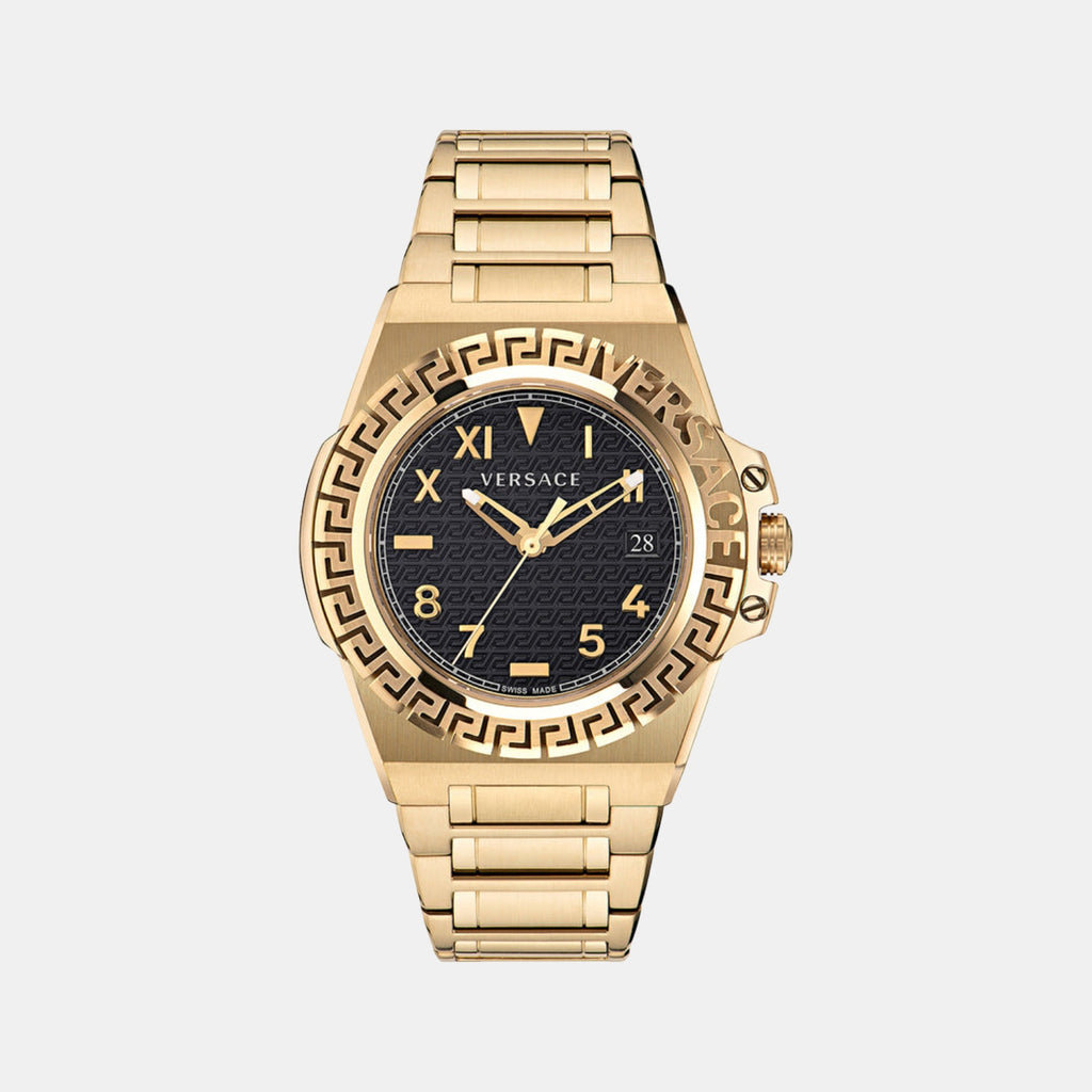 Greca Reaction Men Quartz Black Dial Analog Stainless Steel Watch VE3I00522