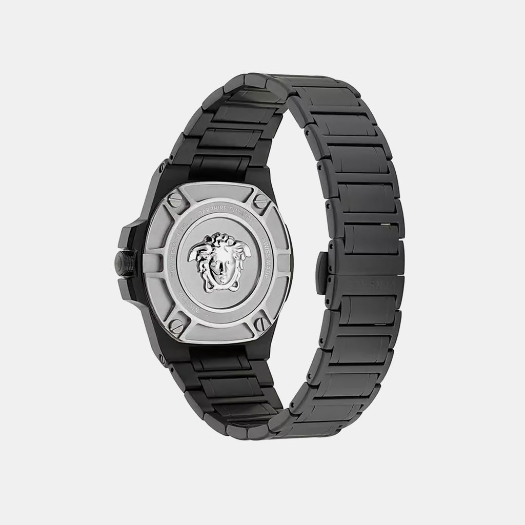Greca Reaction Men Quartz Black Dial Analog Stainless Steel Watch VE3I00622
