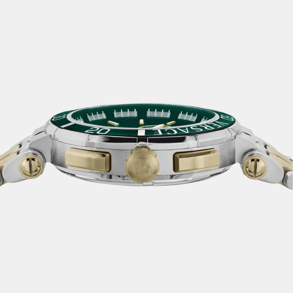 Men Quartz Green Dial Chronograph Stainless Steel Watch VE3L00422