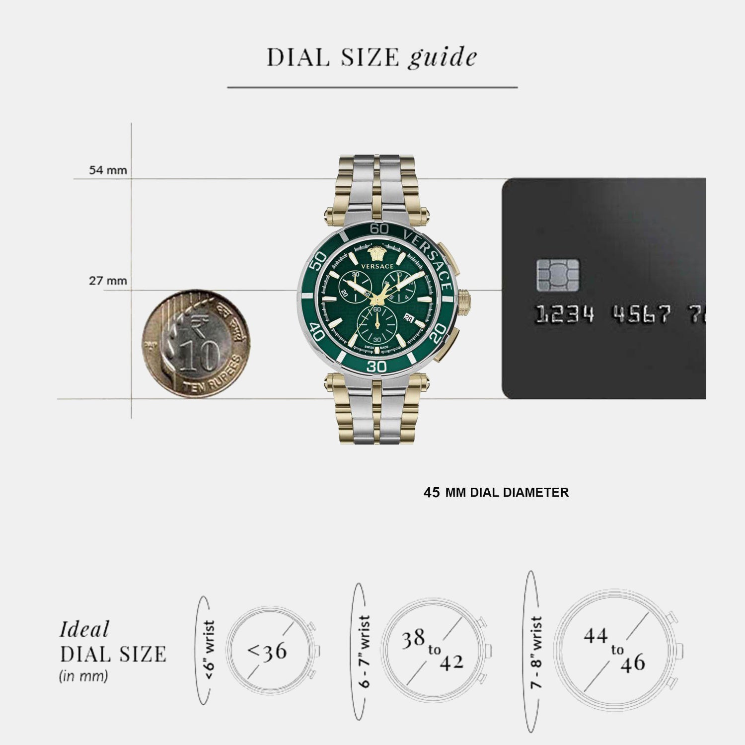 Men Quartz Green Dial Chronograph Stainless Steel Watch VE3L00422