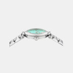 Women Quartz Light Blue Dial Analog Stainless Steel Watch VE5B00225