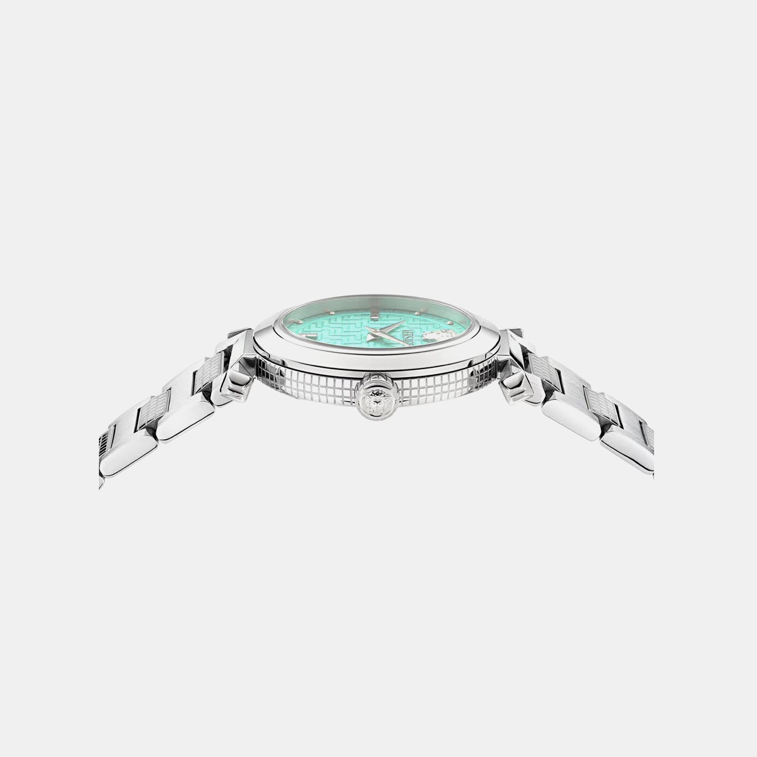 Women Quartz Light Blue Dial Analog Stainless Steel Watch VE5B00225