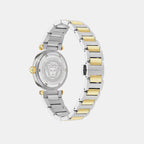 Women Quartz Silver White Dial Analog Stainless Steel Watch VE5B00325