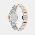 Greek Women Quartz Rose Gold Asymmetrical Dial Analog Stainless Steel Watch VE5B00425