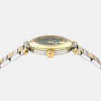 Greek Women Quartz Green Dial Analog Stainless Steel Watch VE5B00525