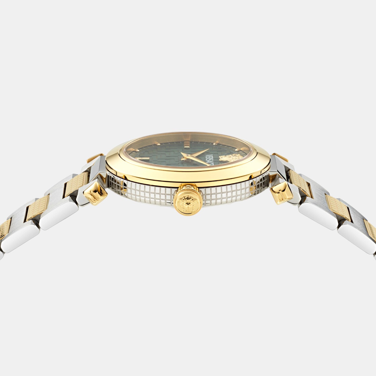 Greek Women Quartz Green Dial Analog Stainless Steel Watch VE5B00525