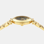 Greek Women Quartz Black Dial Analog Stainless Steel Watch VE5B00625