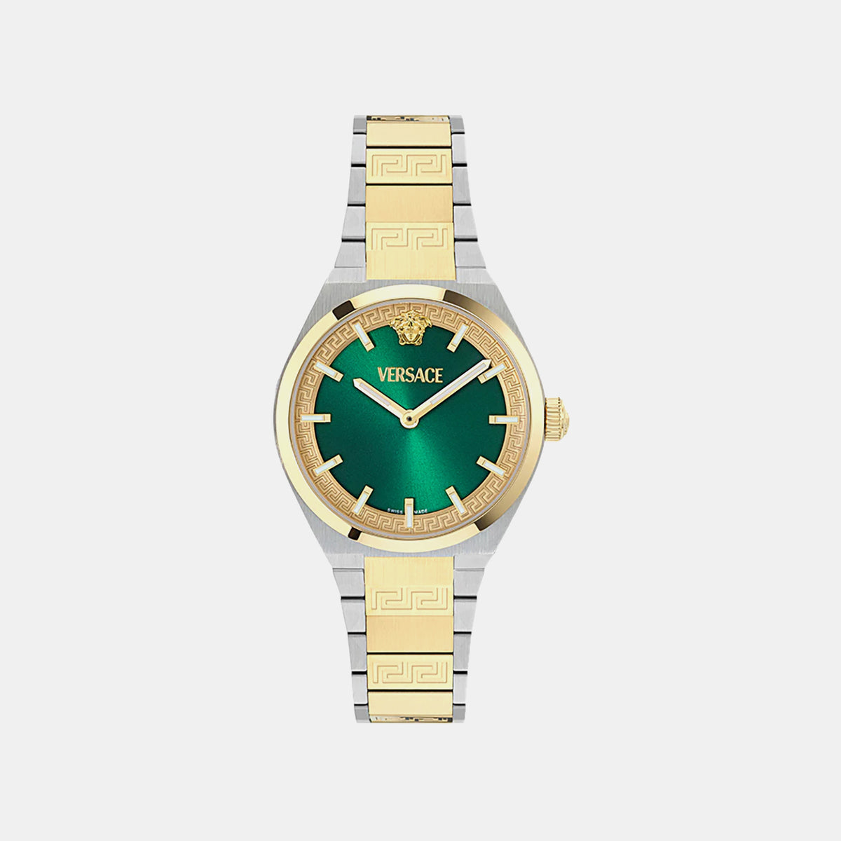V-Auria Women Quartz Green Dial Analog Stainless Steel Watch VE5E00326