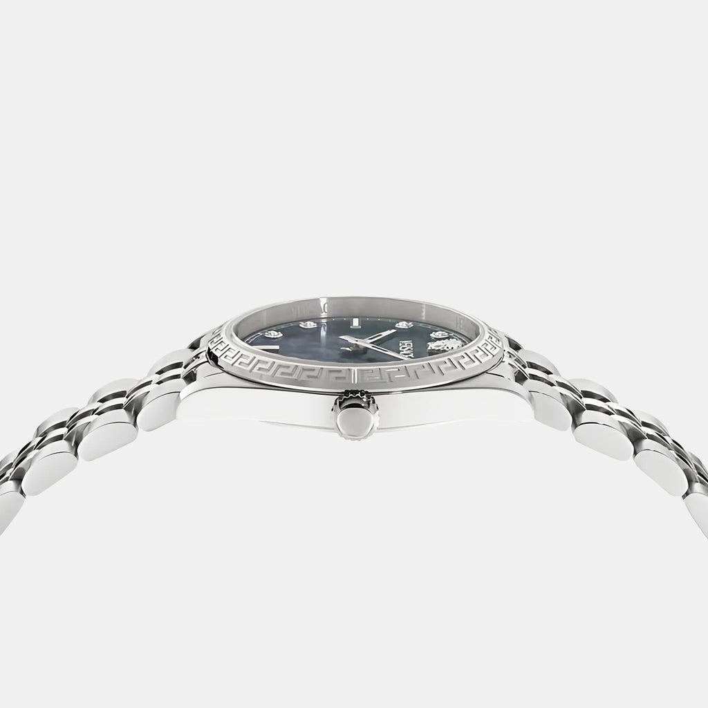 Millenyium Greca Women Quartz Black Dial Analog Stainless Steel Watch VE5K00526
