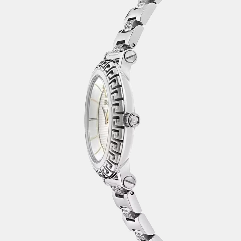 Greca Women Quartz Silver Dial Analog Stainless Steel Watch VE5L00326