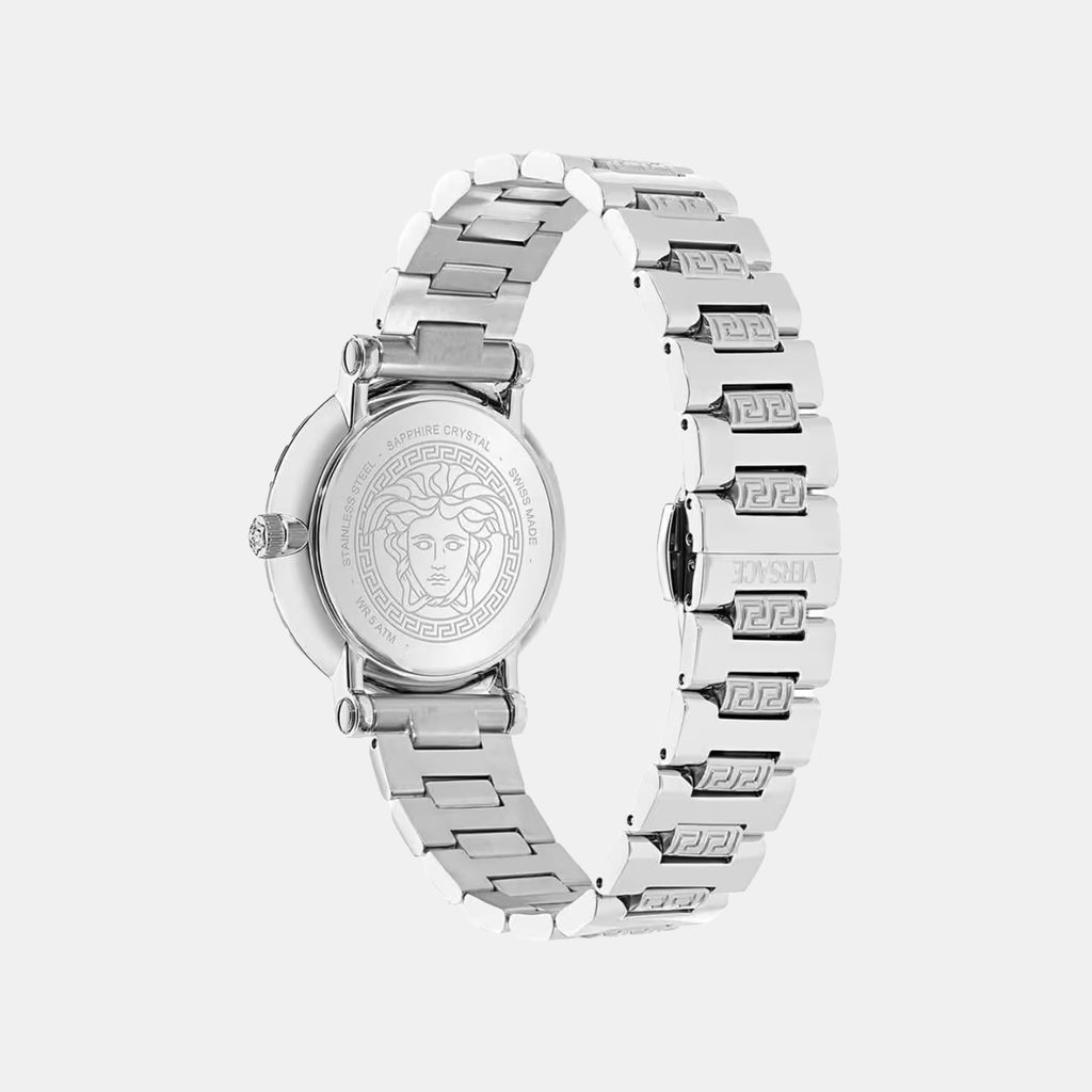 Greca Women Quartz Silver Dial Analog Stainless Steel Watch VE5L00326