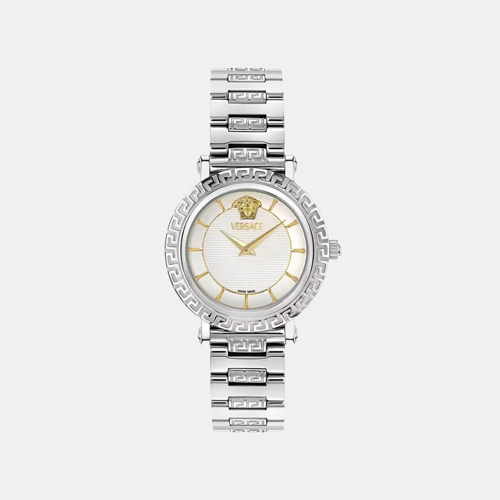 Greca Women Quartz Silver Dial Analog Stainless Steel Watch VE5L00326