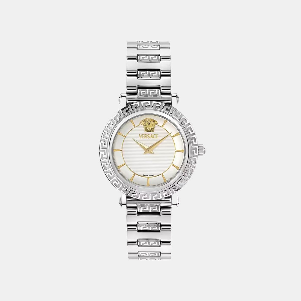 Greca Women Quartz Silver Dial Analog Stainless Steel Watch VE5L00326
