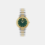 Greca Men Quartz Green Dial Analog Stainless Steel Watch VE5L00426