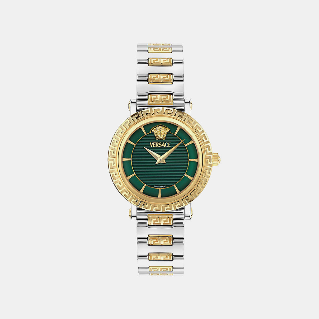 Greca Women Quartz Green Dial Analog Stainless Steel Watch VE5L00426