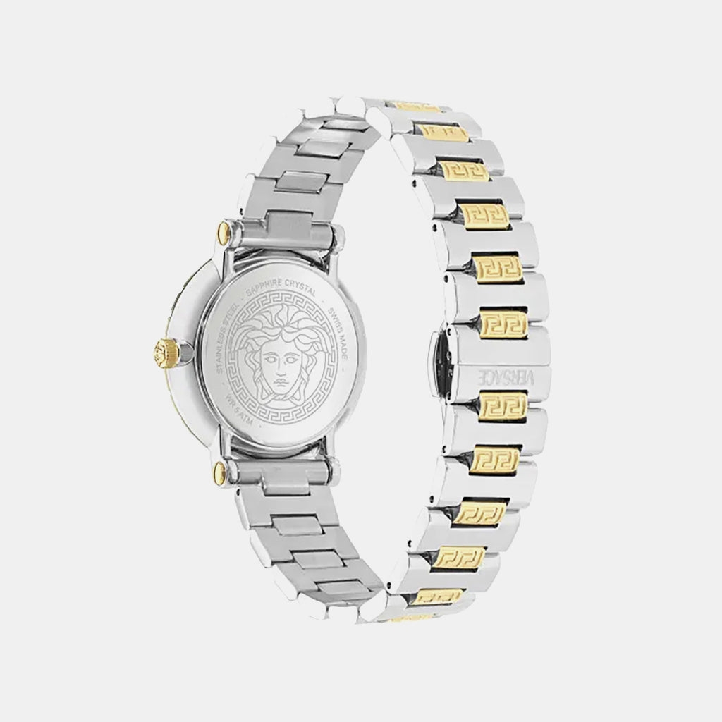 Greca Women Quartz White Dial Analog Stainless Steel Watch VE5L00526