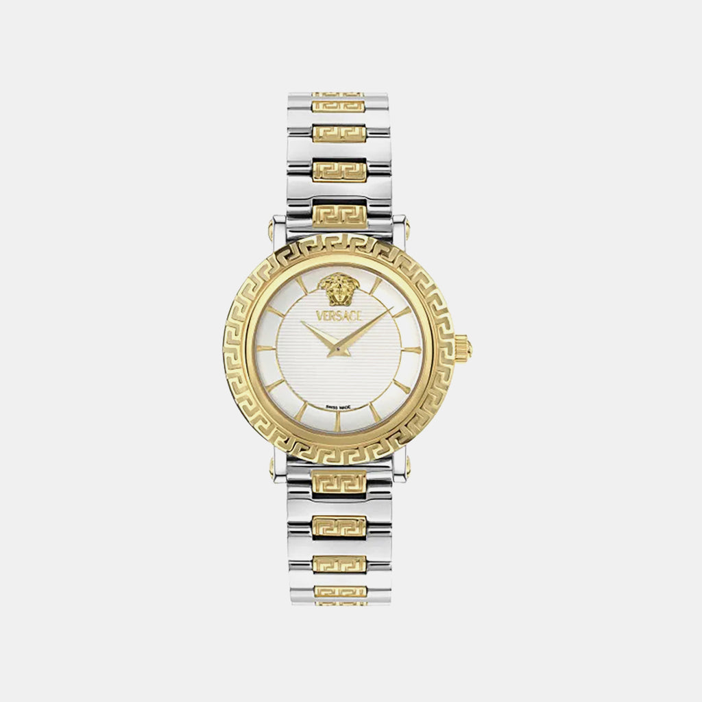 Greca Women Quartz White Dial Analog Stainless Steel Watch VE5L00526