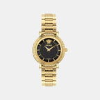 Greca Sphere Nova Women Quartz Black Dial Analog Stainless Steel Watch VE5L00626
