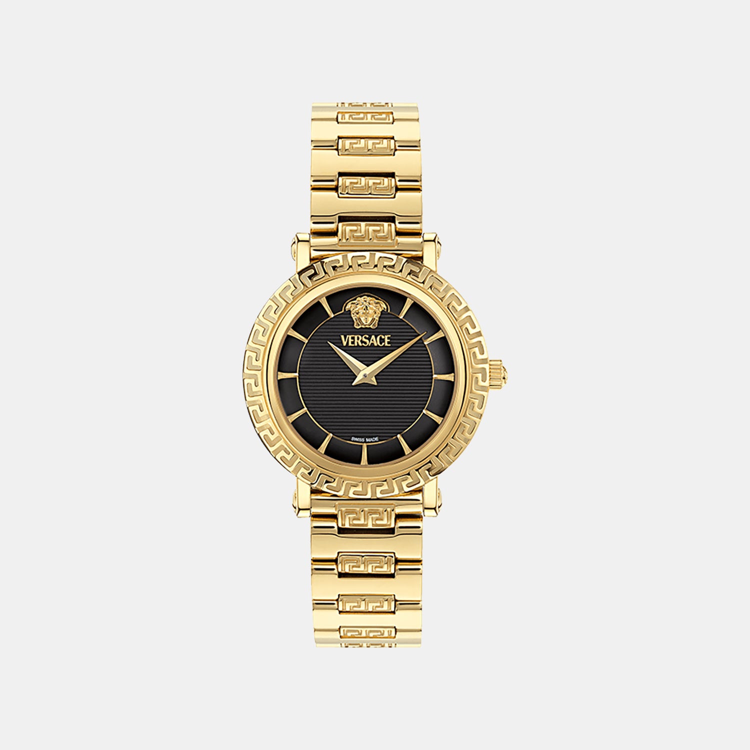 Greca Sphere Nova Women Quartz Black Dial Analog Stainless Steel Watch VE5L00626