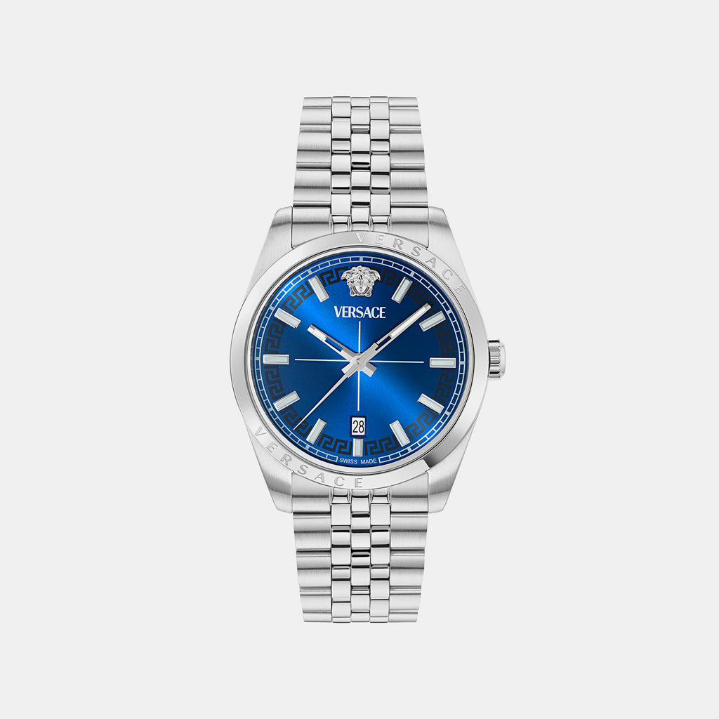 Men Quartz Blue Dial Analog Stainless Steel Watch VE5M00126
