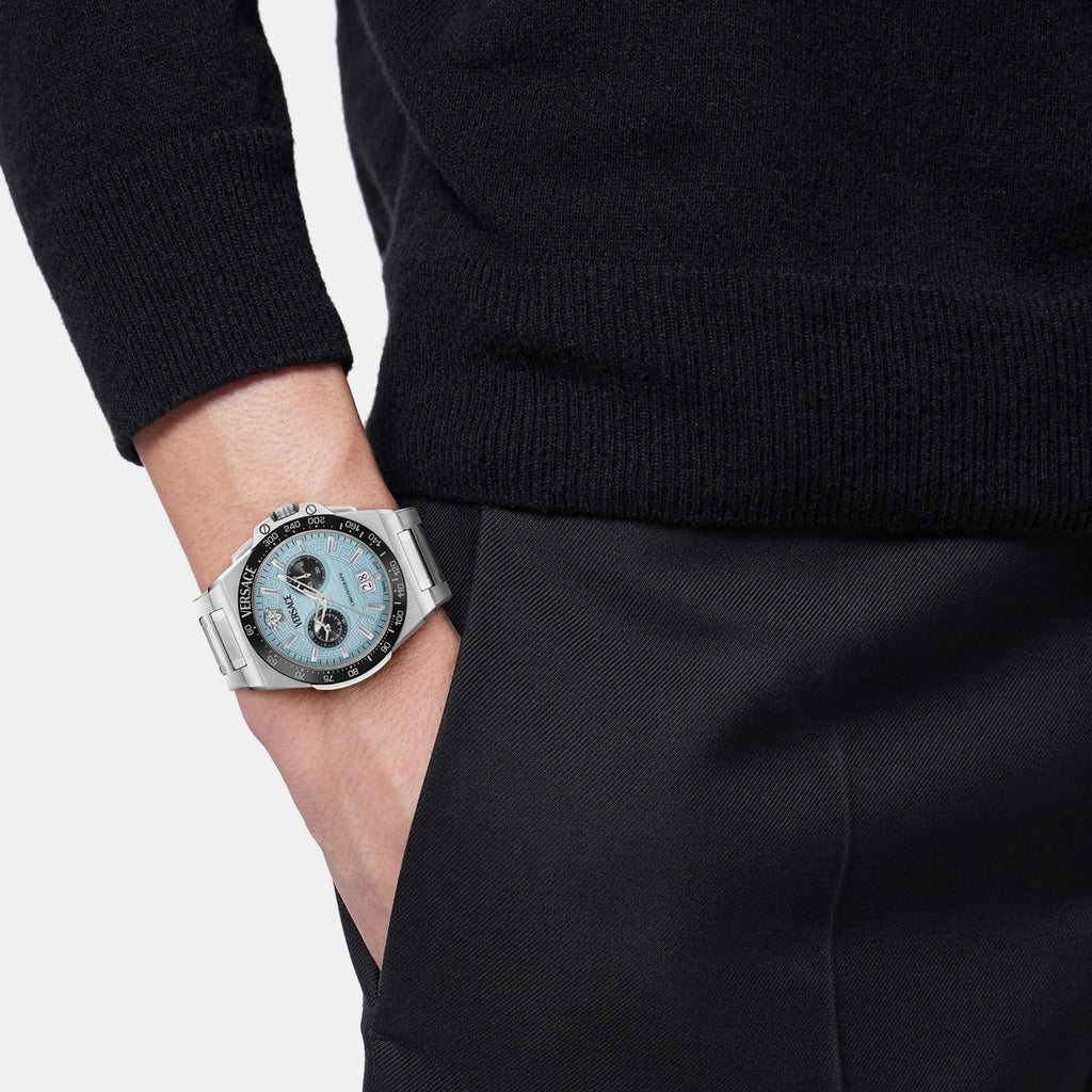 Greca Men Quartz Blue Dial Analog Stainless Steel Watch VE5N00226