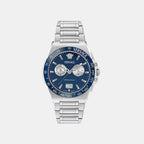 Greca Men Quartz Blue Dial Chronograph Stainless Steel Watch VE5N00326