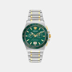 Greca Men Quartz Green Dial Chronograph Stainless Steel Watch VE5N00426