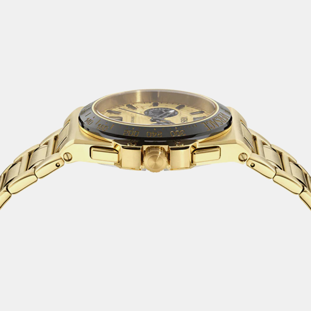 Greca Men Quartz Gold Dial Chronograph Stainless Steel Watch VE5N00626