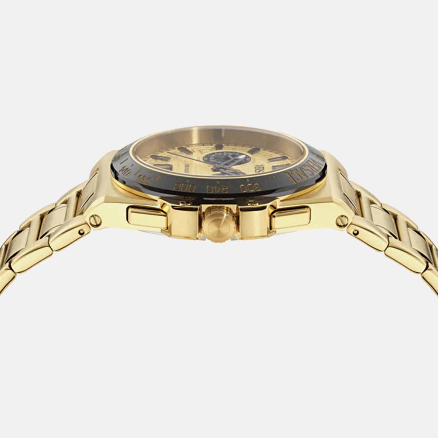 Greca Men Quartz Gold Dial Chronograph Stainless Steel Watch VE5N00626