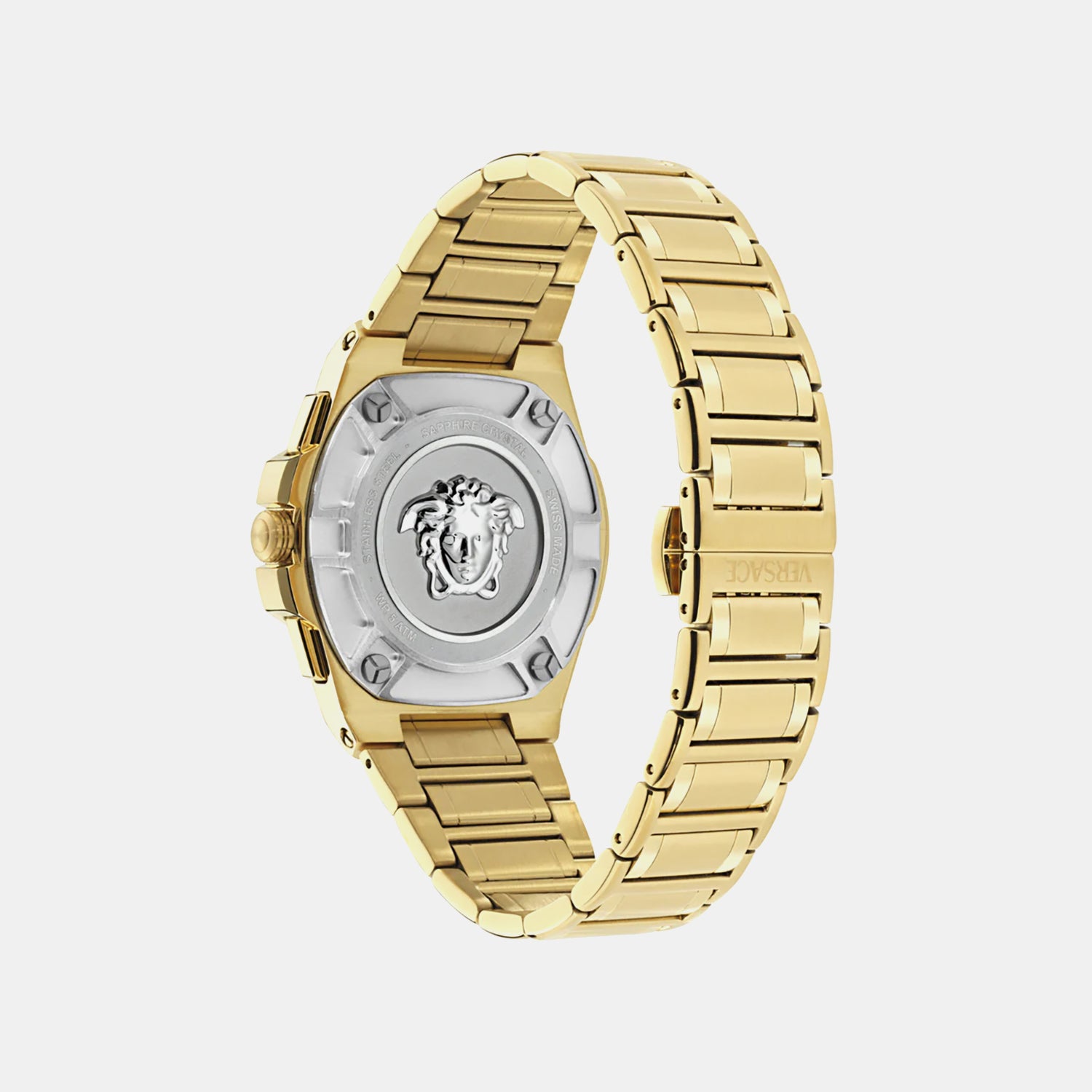 Greca Men Quartz Gold Dial Chronograph Stainless Steel Watch VE5N00626